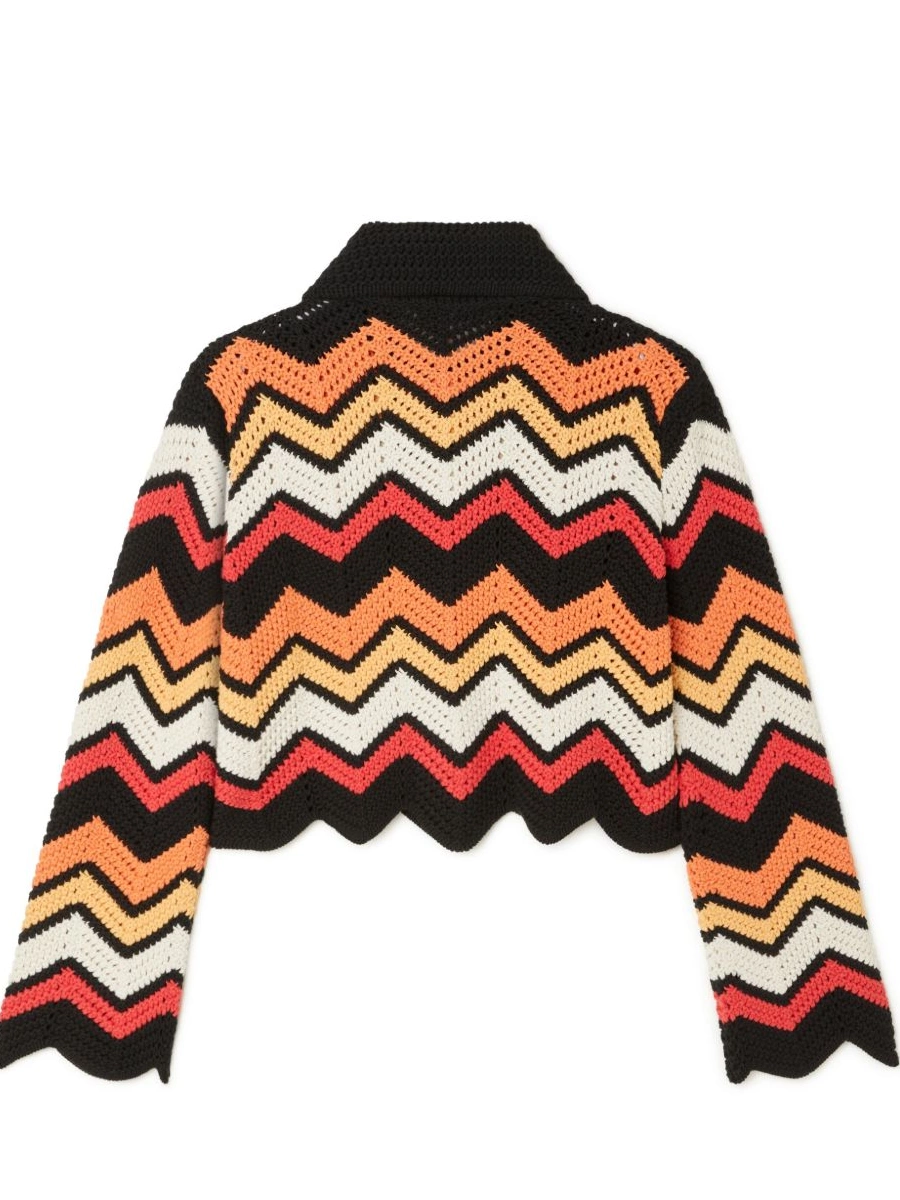 Affordable Women Kaleidoscopic jacket chevron knitted Alanui 0804